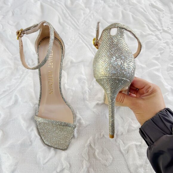 Stuart Weitzman Nudistcurve Ankle Strap Sandal Size 7.5 - Picture 11 of 11